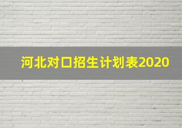 河北对口招生计划表2020