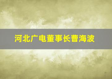 河北广电董事长曹海波