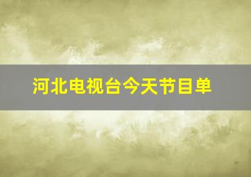 河北电视台今天节目单