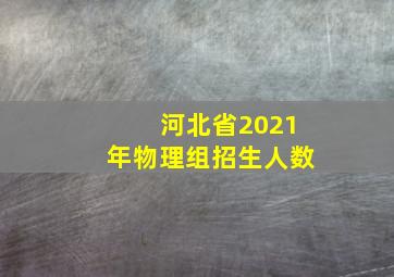 河北省2021年物理组招生人数