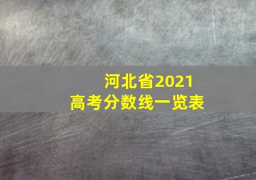 河北省2021高考分数线一览表