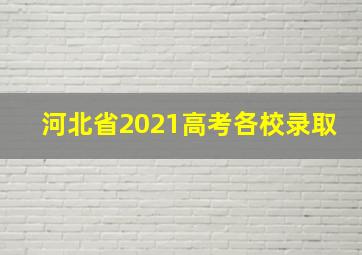 河北省2021高考各校录取