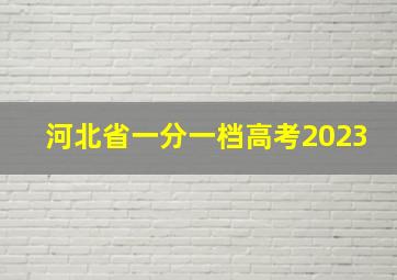 河北省一分一档高考2023