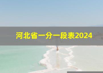 河北省一分一段表2024