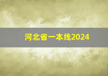 河北省一本线2024