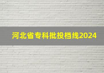 河北省专科批投档线2024