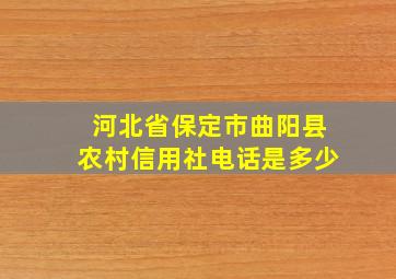 河北省保定市曲阳县农村信用社电话是多少