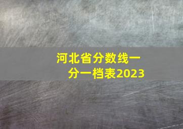 河北省分数线一分一档表2023