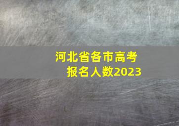 河北省各市高考报名人数2023