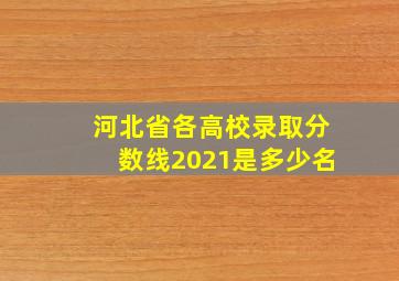 河北省各高校录取分数线2021是多少名