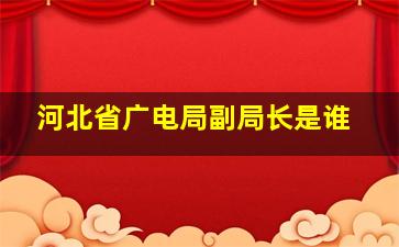 河北省广电局副局长是谁