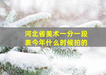 河北省美术一分一段表今年什么时候拍的