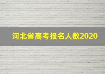 河北省高考报名人数2020