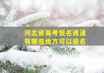 河北省高考报名通道有哪些地方可以报名