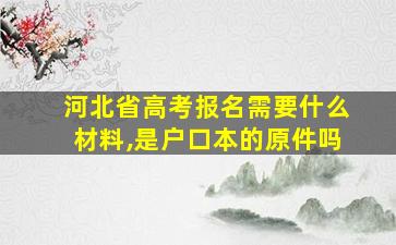 河北省高考报名需要什么材料,是户口本的原件吗