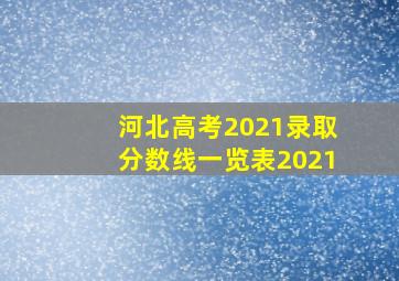 河北高考2021录取分数线一览表2021