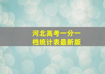 河北高考一分一档统计表最新版