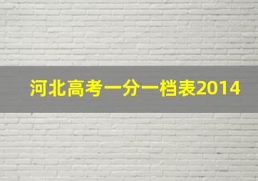 河北高考一分一档表2014