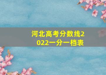 河北高考分数线2022一分一档表