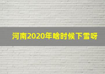 河南2020年啥时候下雪呀