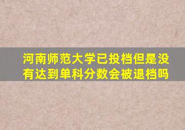 河南师范大学已投档但是没有达到单科分数会被退档吗