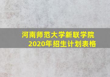 河南师范大学新联学院2020年招生计划表格