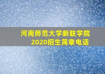 河南师范大学新联学院2020招生简章电话