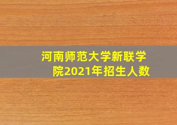 河南师范大学新联学院2021年招生人数