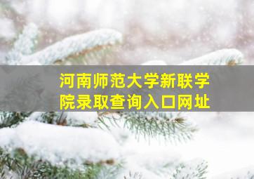 河南师范大学新联学院录取查询入口网址