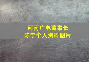 河南广电董事长陈宁个人资料图片