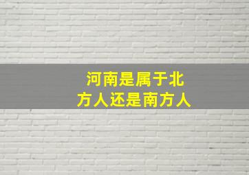 河南是属于北方人还是南方人