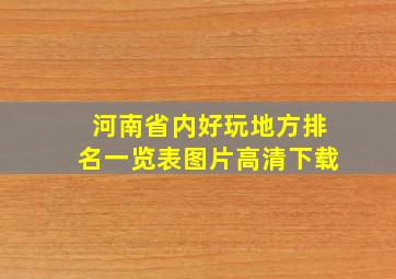 河南省内好玩地方排名一览表图片高清下载