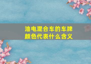 油电混合车的车牌颜色代表什么含义