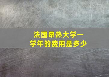 法国昂热大学一学年的费用是多少