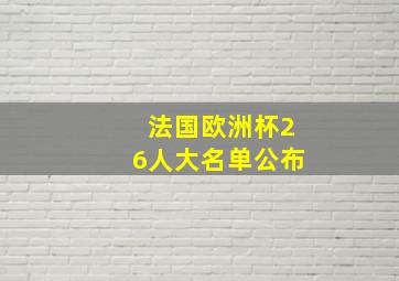 法国欧洲杯26人大名单公布