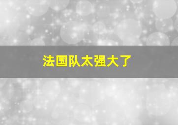 法国队太强大了