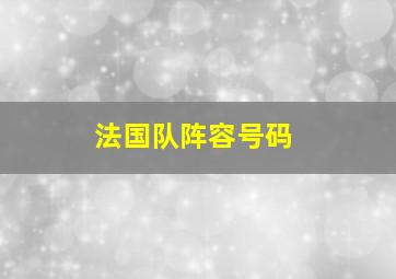 法国队阵容号码