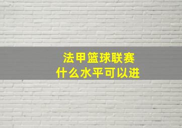 法甲篮球联赛什么水平可以进