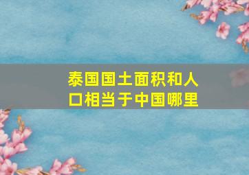 泰国国土面积和人口相当于中国哪里