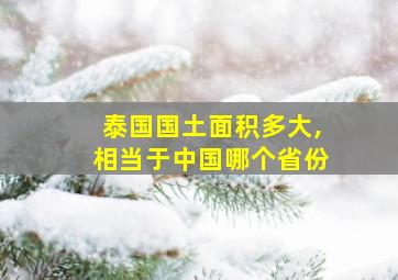 泰国国土面积多大,相当于中国哪个省份