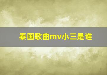 泰国歌曲mv小三是谁