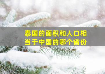 泰国的面积和人口相当于中国的哪个省份