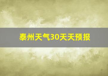 泰州天气30天天预报