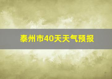 泰州市40天天气预报