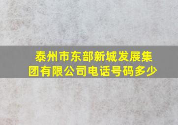 泰州市东部新城发展集团有限公司电话号码多少