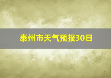 泰州市天气预报30日