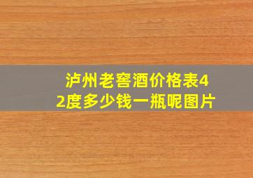 泸州老窖酒价格表42度多少钱一瓶呢图片