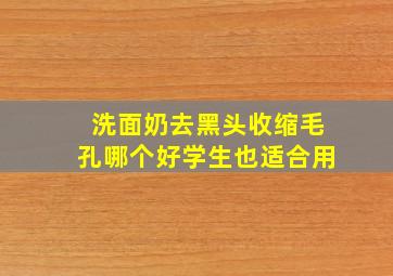 洗面奶去黑头收缩毛孔哪个好学生也适合用