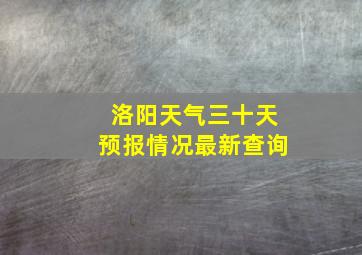 洛阳天气三十天预报情况最新查询