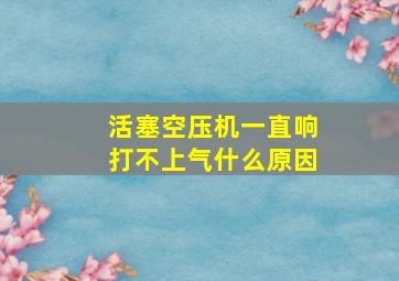 活塞空压机一直响打不上气什么原因